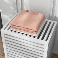HOMCOM Laundry Basket, Laundry Hamper with Removable Liner Bag, 55L, White(m-9)