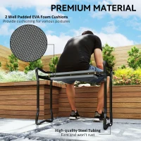 Outsunny Garden Kneeler and Seat Stool, Folding Gardening Stool Kneeling Chair with Thicken Pad and Handles(m-6)
