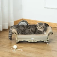 PawHut Cat Corrugated Paper Scratching Bed Pad Board Toy Pet Furniture with Catnip Brown(m-7)