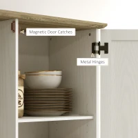 HOMCOM 70" Tall Kitchen Pantry Cabinet with Spice Racks and Adjustable Shelves for Living Room, Dining Room, White(m-7)