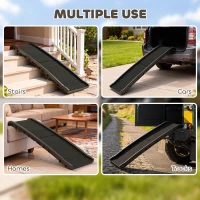 PawHut 61 Inches Folding Pet Ramp with Frosted Surface, Raised Side Rails, for Cars, SUVs(m-7)