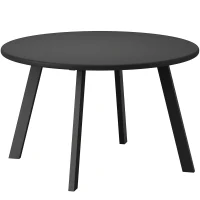 Outsunny Round Outdoor Side Table, Patio Coffee Table with Metal Frame and Non-Slip Foot Pads, Charcoal Grey(m-2)