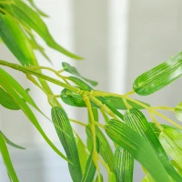 Outsunny Artificial Bamboo Tree Set of 2, 5ft Fake Tree with Realistic Leaf and Natural Trunk, Decorative Plant in Nursery(m-9)