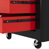 HOMCOM 5 Drawer Roller Tool Chest, Lockable Toolbox, Storage Organizer with Handle for Workshop Mechanics Garage, Black and Red(m-9)