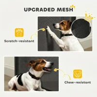 PawHut Retractable Dog Gate, 41" Tall,  Extends to 122" Wide, Mesh Pet Gate with Single Hand Operation, for Stairs, Doorways(m-6)