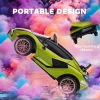 Aosom Compatible 12V Battery-powered Kids Electric Ride On Car Toy with Parental Remote Control Music Lights MP3 Green(m-6)