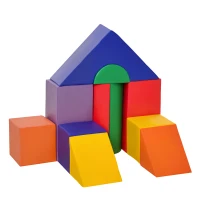 Soozier 11 Piece Soft Play Blocks Kids Climb and Crawl Gym Toy Foam Building Light Colour(m-2)