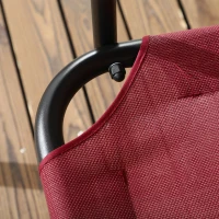 Outsunny 3-Seater Outdoor Porch Swing with Adjustable Canopy, Patio Swing Chair for Garden, Poolside, Backyard, Wine Red(m-10)