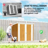 Outsunny 5' x 3' Metal Garden Storage Shed, Tool House with Double Doors for Backyard, Patio, Lawn(m-6)