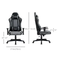 Vinsetto Gaming Chair Racing Style Ergonomic Office Chair High Back Computer Desk Chair Adjustable Height Swivel Recliner with Headrest and Lumbar Support, Grey(m-4)
