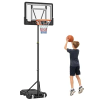 Soozier Portable Basketball Hoop System Stand with 33in Backboard, Height Adjustable 5FT-7FT Basketball Goal for Indoor Outdoor Use(m-1)