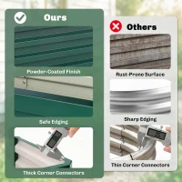 Outsunny Galvanized Raised Garden Bed, 4' x 2' x 1' Metal Planter Box, for Growing Vegetables, Flowers, Herbs, Succulents, Green(m-5)