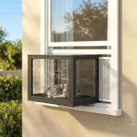 PawHut Catio Outdoor Cat Enclosure 25"–41" Outdoor Cat House for Sunbathing, Napping & Overlooking(m-8)