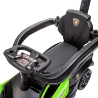 Aosom 3 in 1 Ride on Push Car for Toddlers, Licensed Kids Sliding Car with Safety Protection Footrest Horn, Green(m-10)