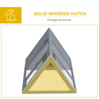 PawHut Rabbit Hutch, Wooden Guinea Pig Hutch with Run and Doors, Outdoor Triangle Bunny House for Rabbits,Duck and Chicken(m-6)