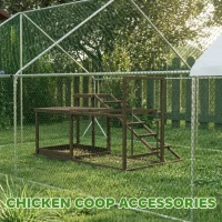 PawHut Chicken Perch with Swing, Roosting Bars & 2 Ladders for 4–6 Hens, Wooden(m-6)