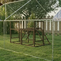 PawHut Chicken Activity Play Set with Multiple Chicken Perches, Swing, Ladder, Platform for 3-4 Chickens, Coffee(m-6)