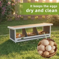 PawHut Wood Nesting Boxes Chicken Coop Accessories for Up to 3 Chickens, with Asphalt Roof, Gray(m-7)