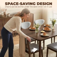 HOMCOM 5-Piece Dining Table Set for 4, Mid-Century Modern Kitchen Table and Chairs, Light Gray(m-7)