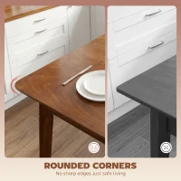 HOMCOM 47.2" Rectangle Dining Table for 4, Mid-Century Modern Kitchen Table with Rubber Wood Legs for Dining Room, Walnut(m-9)
