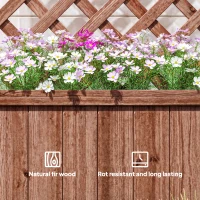 Outsunny Wooden Raised Garden Bed, Raised Planter Box, Planter with Trellis for Climbing Plants Flowers, Orange(m-7)