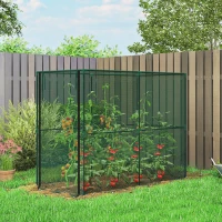 Outsunny Crop Cage, Plant Protection Tent with Zippered Door, Plant Protector from Animals for Vegetables Flowers Fruits, Green(m-10)