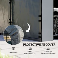 Outsunny Carport Replacement Sidewall Panel for 12' x 20' Carports, UPF50+ Waterproof Replacement Side Wall Cover, Dark Gray(m-5)