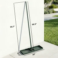 Outsunny Lawn Leveling Rake, 36" x 10" Heavy Duty Yard Leveling Rake with 66.5" Handle for Backyard, Golf Course(m-3)