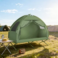 Outsunny Camping Tent Cot, Single Person Folding Cot Combo, Off-Ground Tent, Covered Outdoor Bed with Carry Bag for Hiking, Camping(m-9)