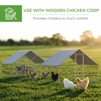 PawHut Large Chicken Coop Metal Chicken Run with Waterproof and Anti-UV Cover, Spire Shaped Walk in Fence Cage Hen House for Outdoor and Yard Farm Use, 1" Tube Diameter, 9.8' x 26.2' x 6.6'(m-6)