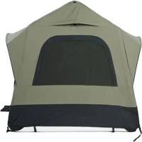 Quick-Setup 2-Person Camping Tent with Electric Pump, Inflatable Rooftop Tent for Car & SUV, 86.5″ L x 57″ W x 52.5″ H, Black+Green(m-2)