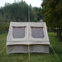 Inflatable Camping Tent with Hand Pump & Inflatable Beam Frame, Waterproof Cabin Tent for 4-8 People, 157.5″ L x 118″ W x 78.5″ H, Beige(m-13)
