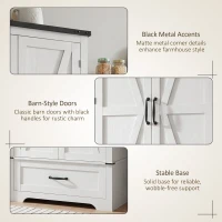 HOMCOM 72" Farmhouse Pantry Cabinet with Adjustable Shelves, Kitchen Pantry Cabinet with 2 Doors, Distressed White(m-6)