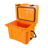 Insulated Portable Hard Cooler with Impact-Resistant Construction, Outdoor Ice Chest for Extended Travel, 21.5″ L x 15.5″ W x 15.5″ H, Orange(m-12)