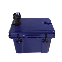 Insulated Portable Hard Cooler with Impact-Resistant Construction, Outdoor Ice Chest for Extended Travel, 21.5″ L x 15.5″ W x 15.5″ H, Blue(m-12)