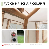 Inflatable 4-Season Camping Tent with Easy Setup, Windproof Family Tent with Skylight Top, 102.5″ L x 86.5″ W x 71″ H, Beige(m-9)