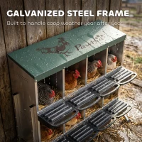 PawHut Chicken Nesting Boxes, 8 Compartment Metal Nesting Boxes for Chickens, Two-Tier Egg Laying Boxes with Vented Holes(m-6)