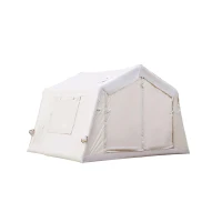 Upgrade Inflatable Camping Tent with Higher Sidewalls, 4-Season Waterproof Family Tent with Stove Jack, 126″ L x 98.5″ W x 82.5″ H, Beige(m-2)