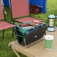 Outsunny Metal Suitable-Style Portable BBQ Grill - Black(m-1)
