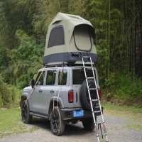 Quick-Setup 2-Person Camping Tent with Electric Pump, Inflatable Rooftop Tent for Car & SUV, 86.5″ L x 57″ W x 52.5″ H, Black+Green(m-7)