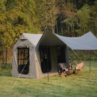 Inflatable Camping Tent with Hand Pump & Polyester Fabric, Waterproof Glamping Tent for Outdoor, 157.5″ L x 118″ W x 90.5″ H, Army Green(m-7)