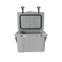 Insulated Portable Cooler with Impact-Resistant Hard Shell, Outdoor Ice Chest for Extended Travel, 21.5″ L x 15.5″ W x 15.5″ H, Grey(m-2)