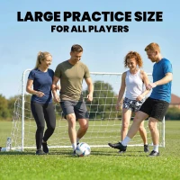 Soozier Soccer Goal, 6 x 4ft Portable Practice Soccer Net with Nylon Mesh, Steel Frame, for Indoor and Outdoor Use(m-4)