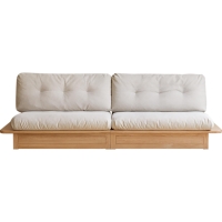 Oversized Storage Sofa with Cotton-Linen Upholstery, Spacious Wood Sofa with Removable Washable Cushions, 108″ L x 37.5″ W x 29.5″ H, Orange