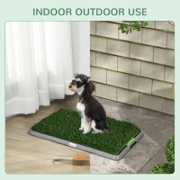 PawHut Artificial Grass Pee Pad for Dogs Potty Training, 26" x 16", 2 Packs, Green(m-7)