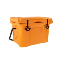 Insulated Portable Hard Cooler with Impact-Resistant Construction, Outdoor Ice Chest for Extended Travel, 21.5″ L x 15.5″ W x 15.5″ H, Orange(m-13)