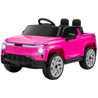 Qaba 12V CHEVROLET SILVERADO EV RST Licensed Kids Car w/ Remote, Spring Suspension, Soft Start, Training Wheels, Pink(m-2)