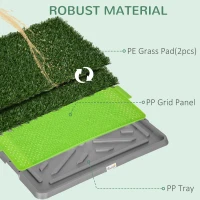 PawHut Artificial Grass Pee Pad for Dogs Potty Training, 26" x 16", 2 Packs, Green(m-5)