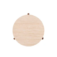 Elevating Center Coffee Table with Sculptural Curved Legs, Stable Coffee Table for Dining Room, 31.5″ L x 31.5″ W x 13.5″ H, Walnut+White(m-8)