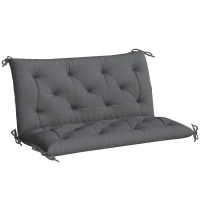 Outsunny Porch Swing Cushion Garden Bench Cushion with Backrest, Non-Slip 2-seater Soft Pad, Swing Chair Mat Replacement for Indoor and Outdoor, 39.4" x 38.6", Dark Grey(m-2)